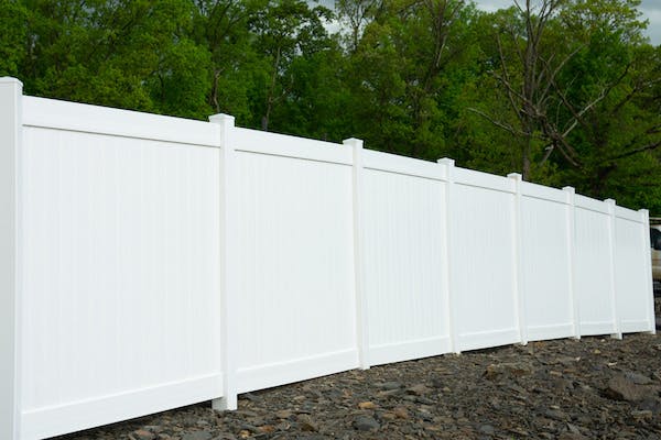 White vinyl fences